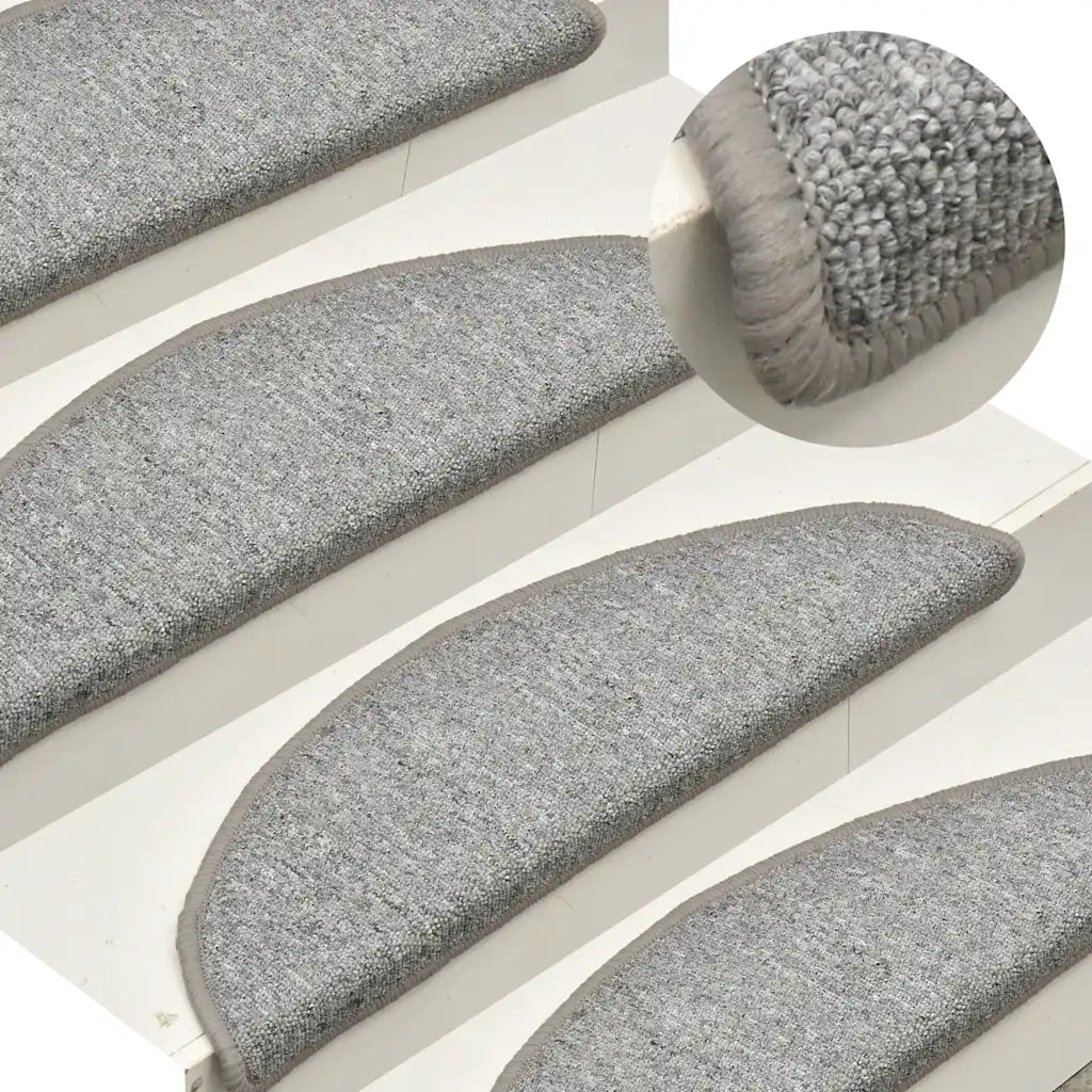 Tappetini per scale 30 pz | Gradini per Scale 56x17x3 cm Grigio chiaro Semicircolari