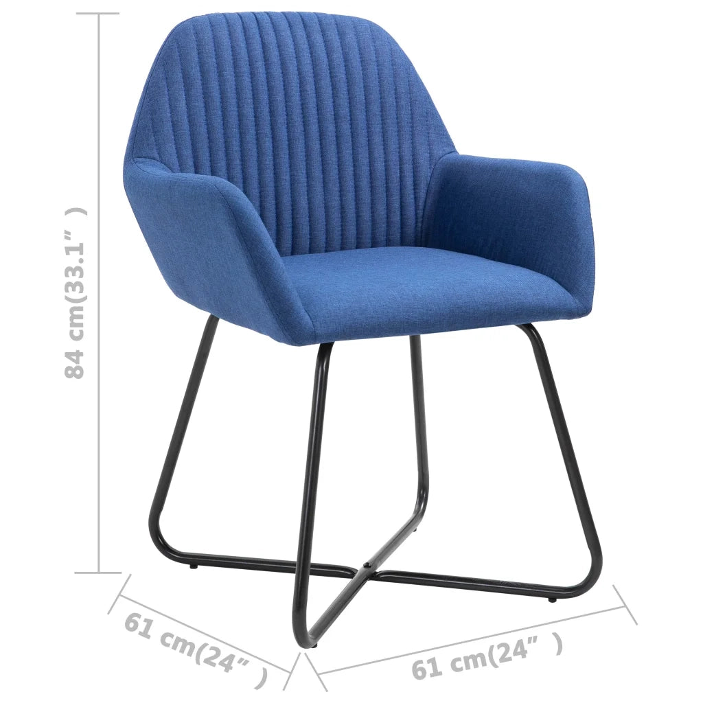 Sedie da Pranzo 2 pz Blu in Tessuto 249811