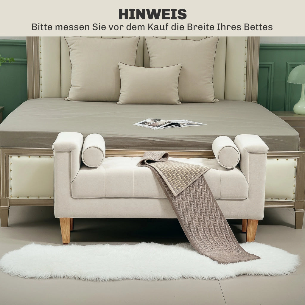 Divano 2 posti imbottito ¨C Minimal ¨C Beige 115x44x58