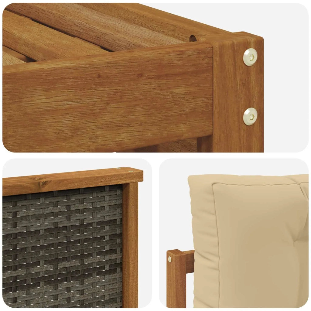 Set di divani da esterno con cuscino 7 pcs Naturale e Beige 3383591