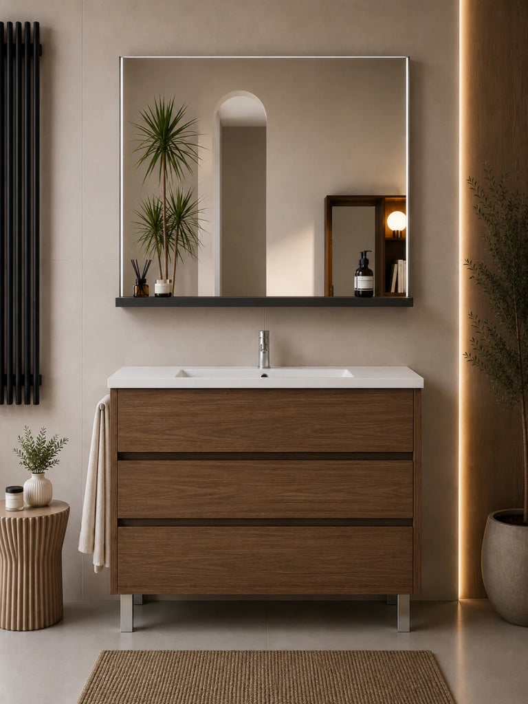 Mobile bagno con lavabo ORIGENBATH IMPERIA senza specchio 120x45 cm 1 vasca frassino tea