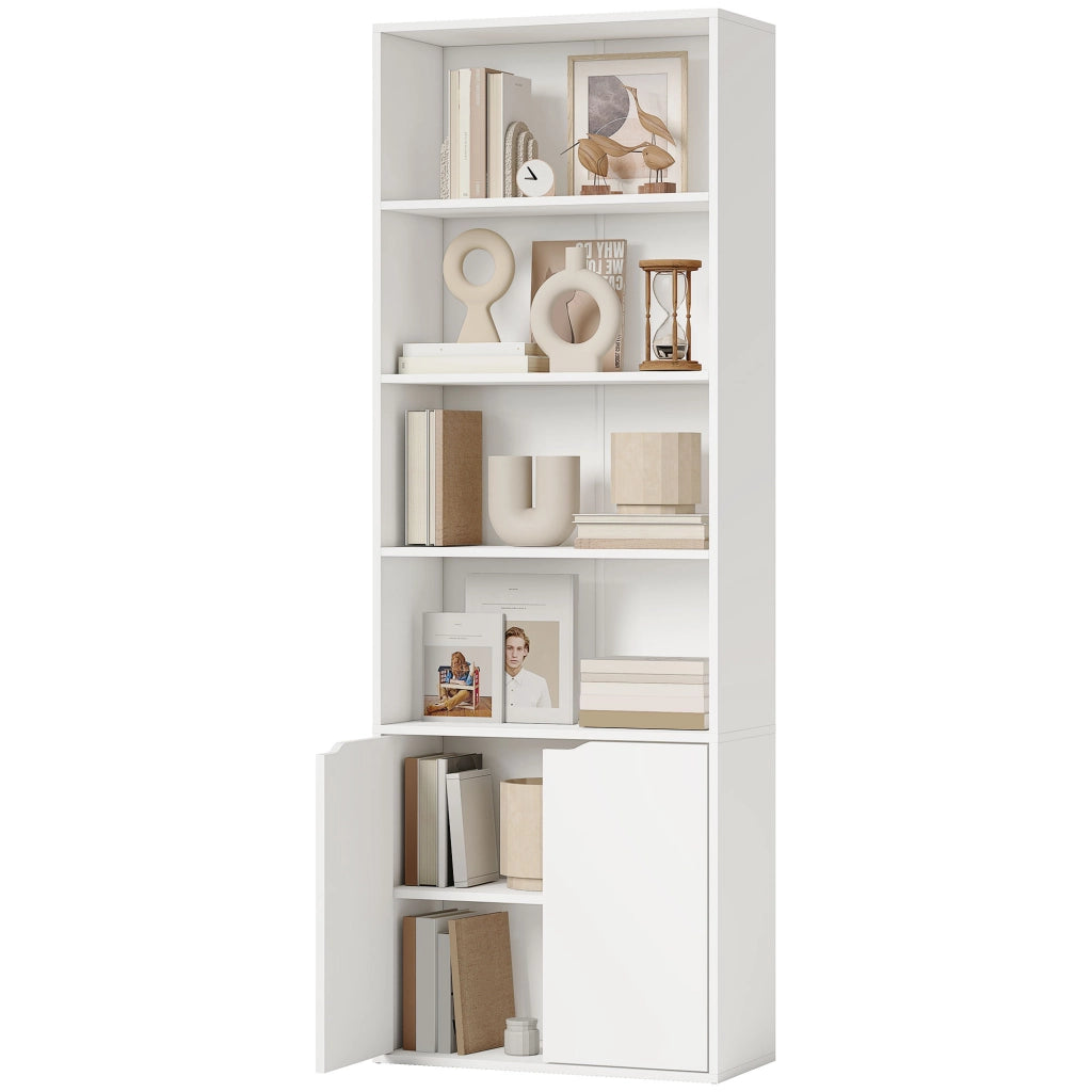 Libreria con ante ¨C Xylo ¨C legno bianco 4 ripiani 59x29x180cm