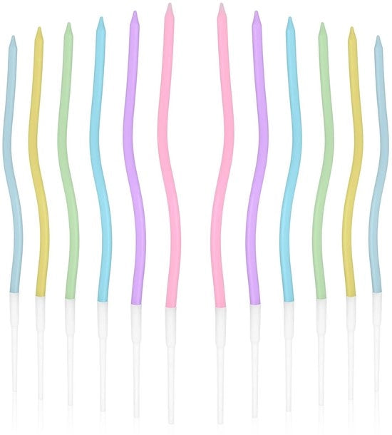 Candelabri spirali 12 pezzi - 16x0,5 cm - con supporto - decorativi per compleanni e matrimoni