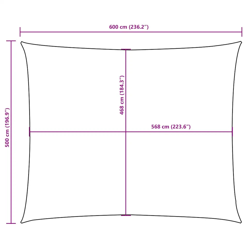 Parasole a Vela Oxford Rettangolare 5x6 m Gialla 135604