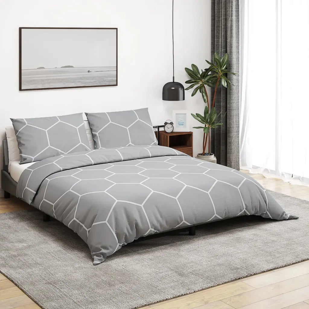 Set Copripiumino Grigio 140x200 cm in Cotone 136447