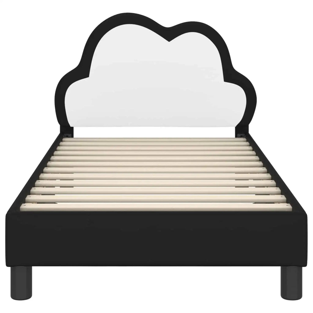 Struttura letto bambini con testata-Giroletto per bambini Nero 80 x 160 cm PU