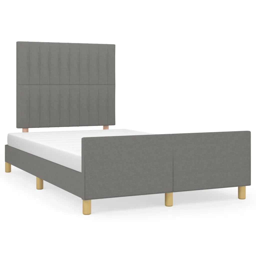 Letto matrimoniale | Letto per adulti | Giroletto senza Materasso Grigio Scuro 120x190 cm in Tessuto
