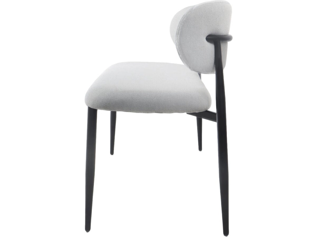 Panca da pranzo in tessuto - 110 cm - "Sélène" - 3 posti - Grigio chiaro e nero