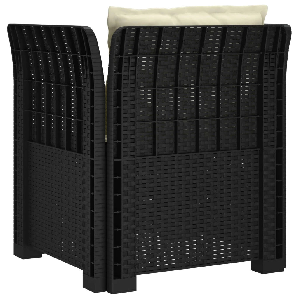 Poltrona a 1 Posto con Cuscini Aspetto Rattan PP Antracite 8011868