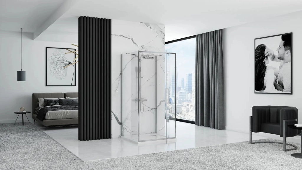Cabina Doccia A Parete Rea Rapid Swing Chrome 90x100
