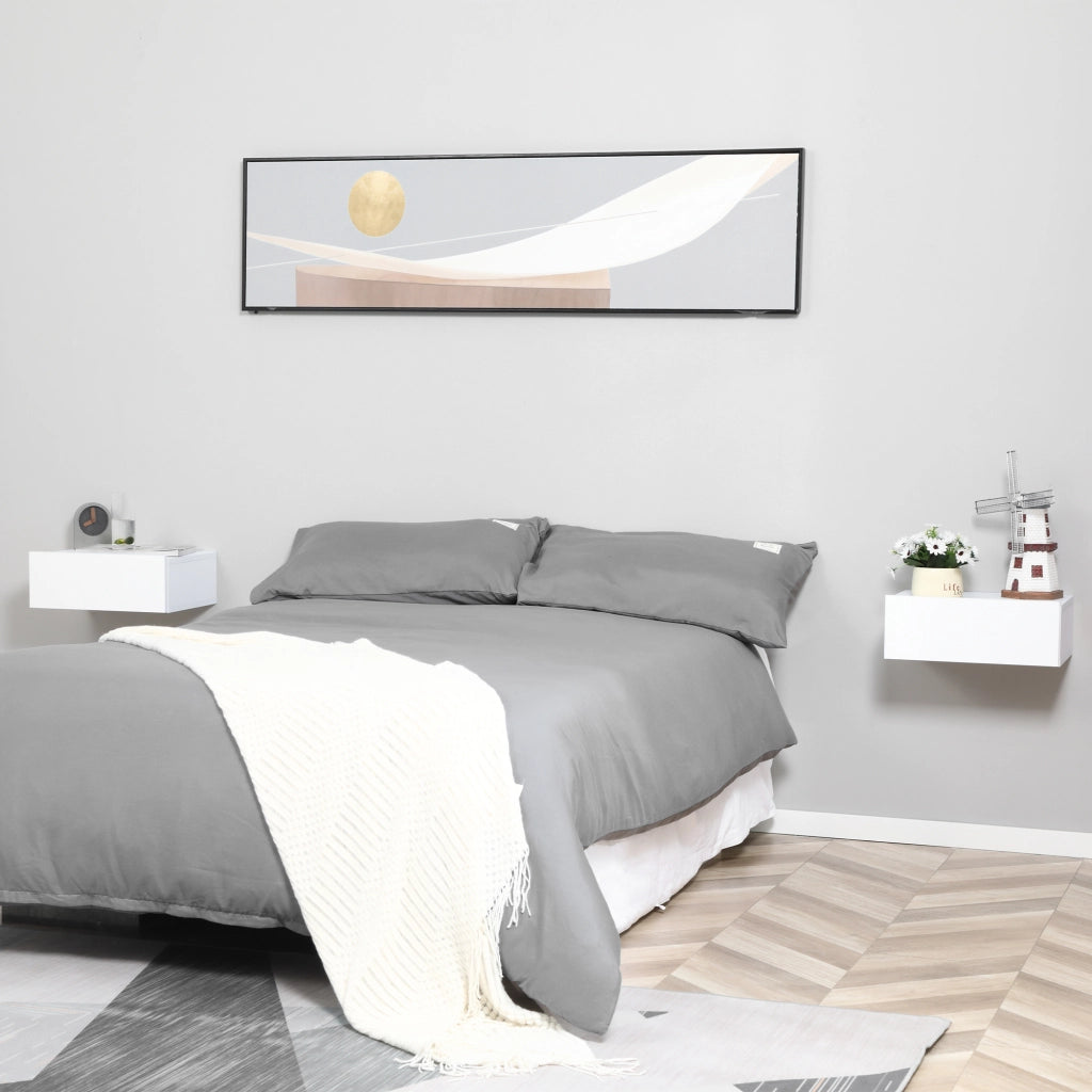Comodino a Parete con Cassetto ¨C Minimal ¨C 40x30x15 Bianco