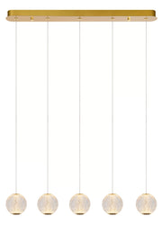 Lampada a sospensione Cintra sfere acrilico oro LED 21W Lucide
