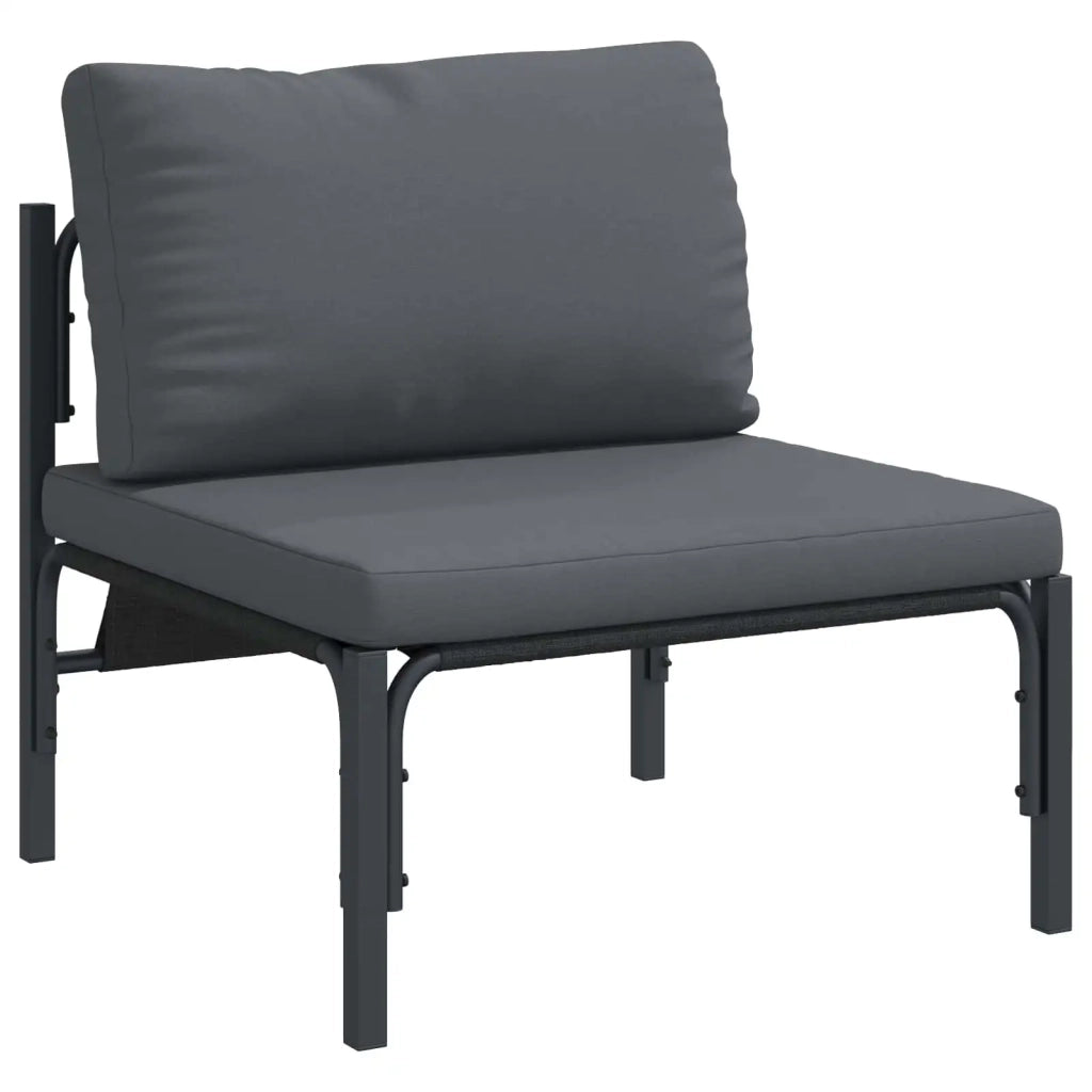 Set Divano da Giardino con cuscino 12 pcs Nero Acciaio 3378972