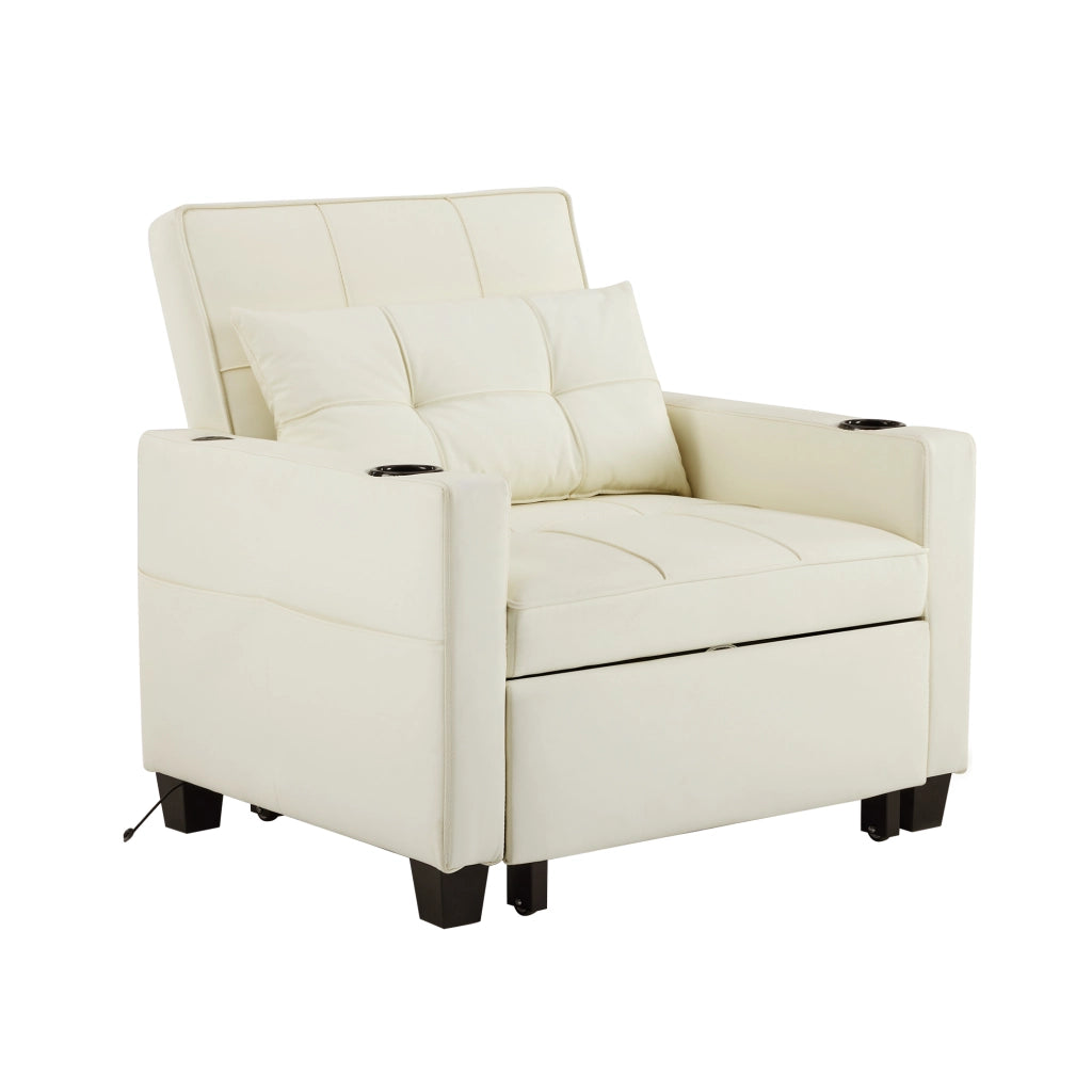 Sofa letto estraibile 3 in 1 - Zephmum- Con porta bevande e USB