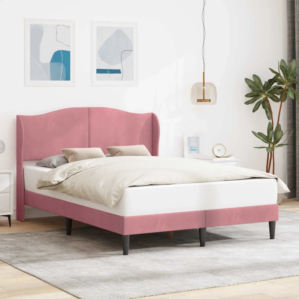 Struttura del letto con testiera-Giroletto Rosa 140 x 200 cm Velluto 592270