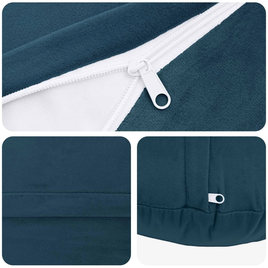 Cuscino con cuscino HEERLEN 6 pz Blu Velluto 929014