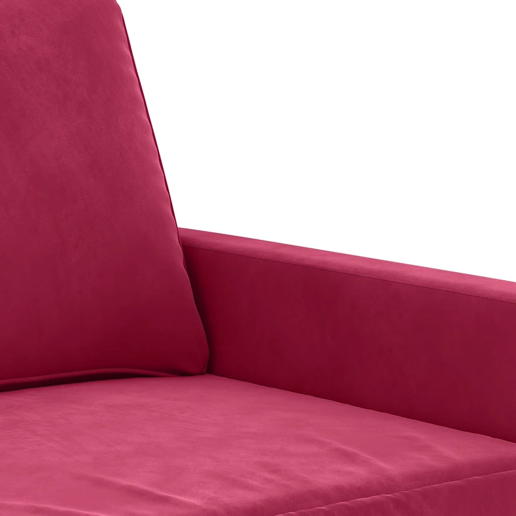 Poltrona Rosso Vino 60 cm Velluto 359183