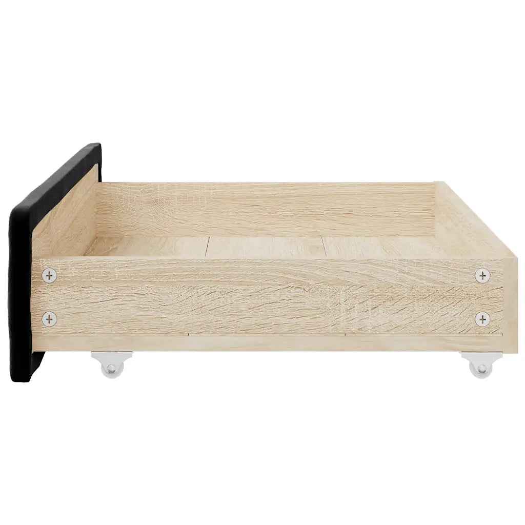 Cassetti da Letto 2 pz Neri in Legno Multistrato e Velluto CFW1329745