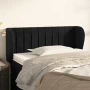 Testiera ad Orecchio Nera 103x23x78/88 cm in Velluto 3117426