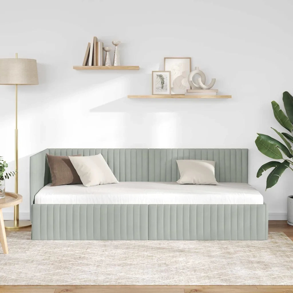 Cornice del letto ad angolo Grigio chiaro 80 cm x 200 cm 42016246