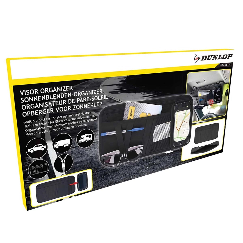 Organizer da viaggio per parasole auto a 6 scomparti Nero Dunlop