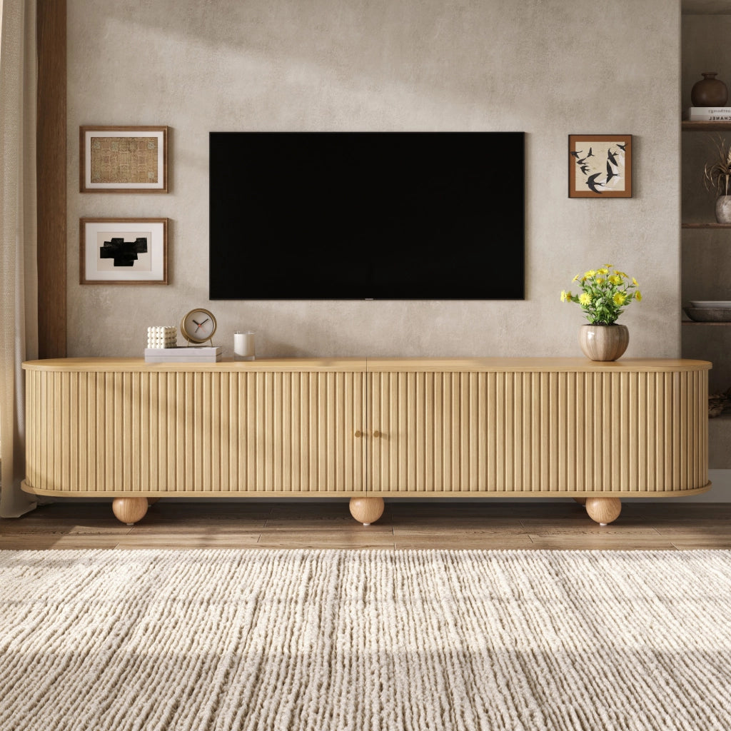 Lowboard per TV Natural in MDF; lunghezza 180 cm