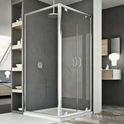 Box Doccia 80x130 AP. 130 CM H185 trasparente mod. Sintesi Duo 2 Ante