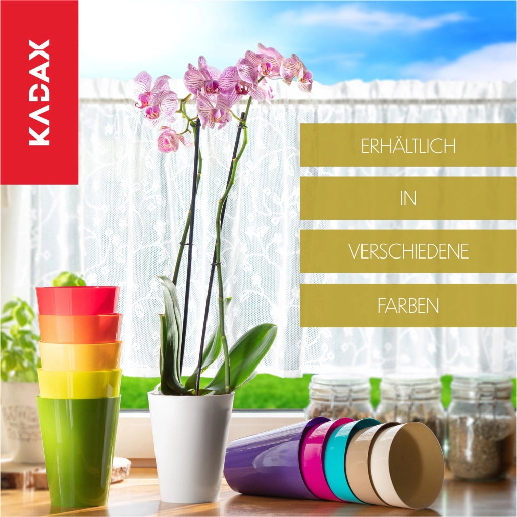 Vaso da fiori KADAX per orchidee, in plastica bianca, 13 cm.