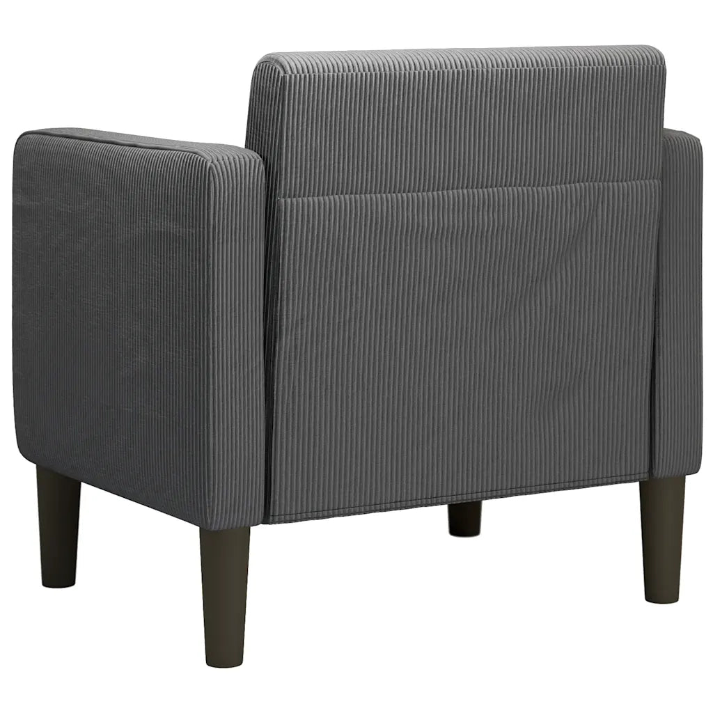 Divano Sedia con Braccioli-Poltrona-Sofa Relax Grigio Scuro 54 cm Tessuto a Coste