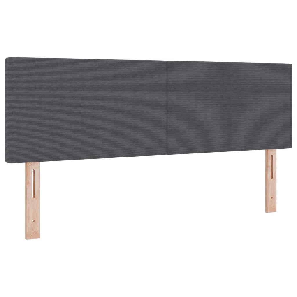 Testiera | Testata LED con Testiera | Testata Grigio scuro 160 cm Tessuto in Cords