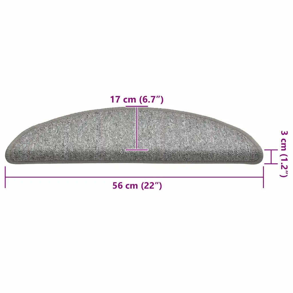 Tappetini per scale 30 pz | Gradini per Scale 56x17x3 cm Grigio chiaro Semicircolari