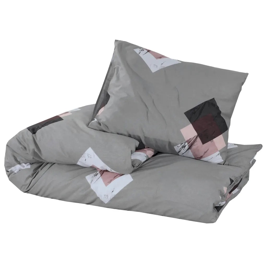 Set Copripiumino Grigio 200x200 cm in Cotone 136466