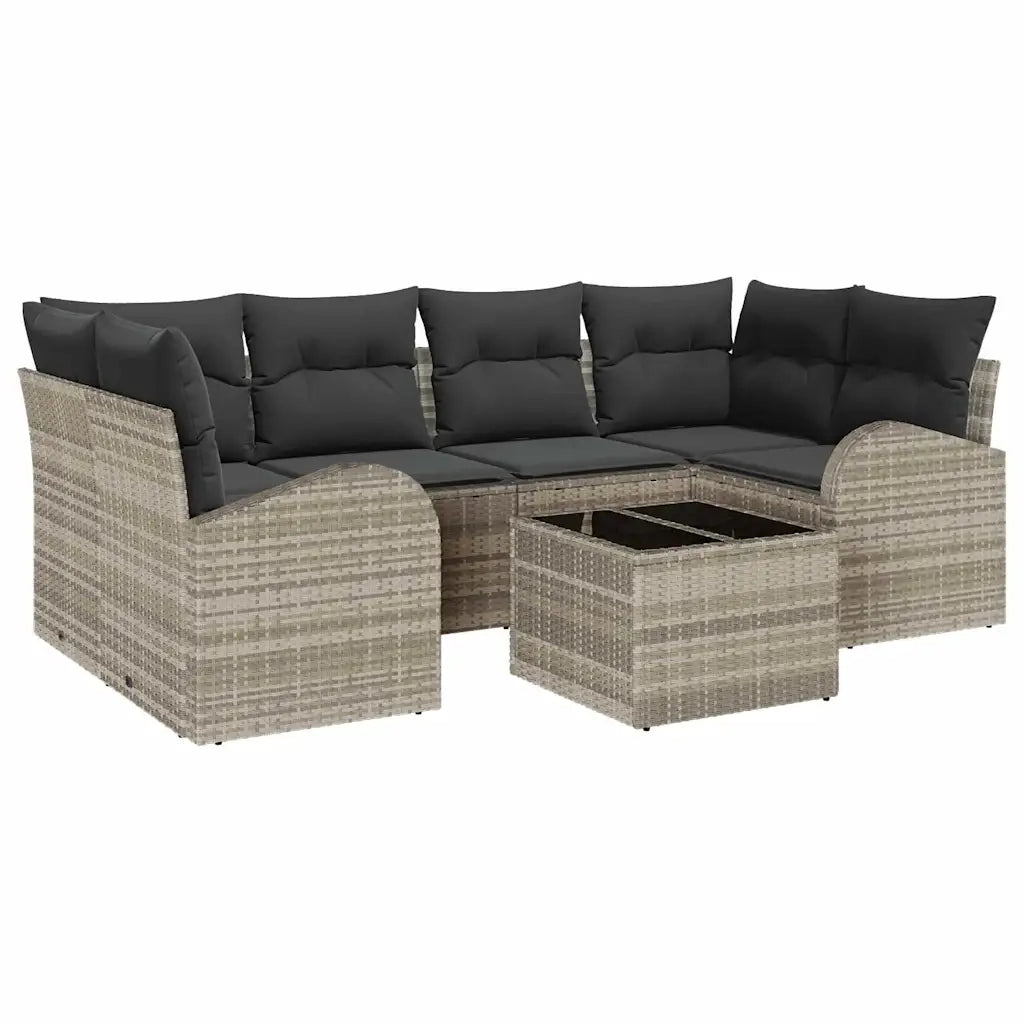Set Divano da Giardino Grigio chiaro 55 x 55 x 37 cm polyrattan 3345942
