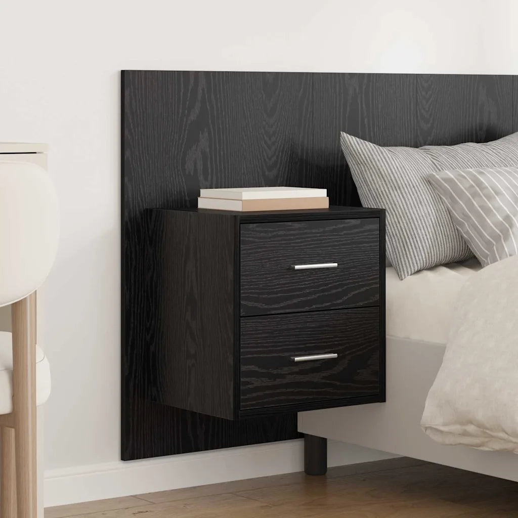 Testata con Comodino 3 pcs Rovere Nero Legno multistrato 3416283