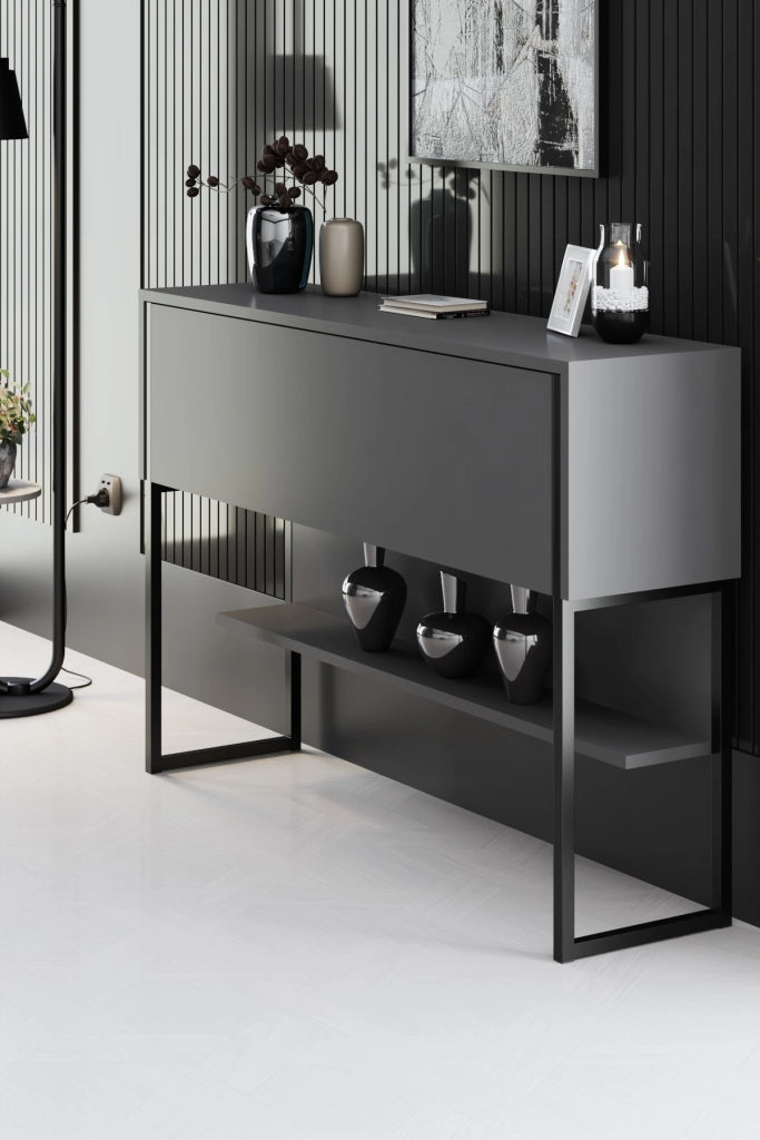 Cassettiera "Luxe" in legno - 120 x 30 x 80 cm - NeroAntracite