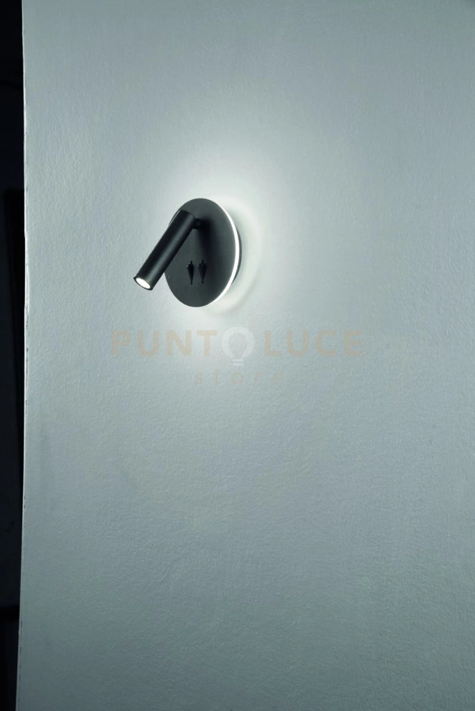 APPLIQUE SELLA TONDO NERO LED 3000K 730LM 9W ORIENTABILE D.13CM