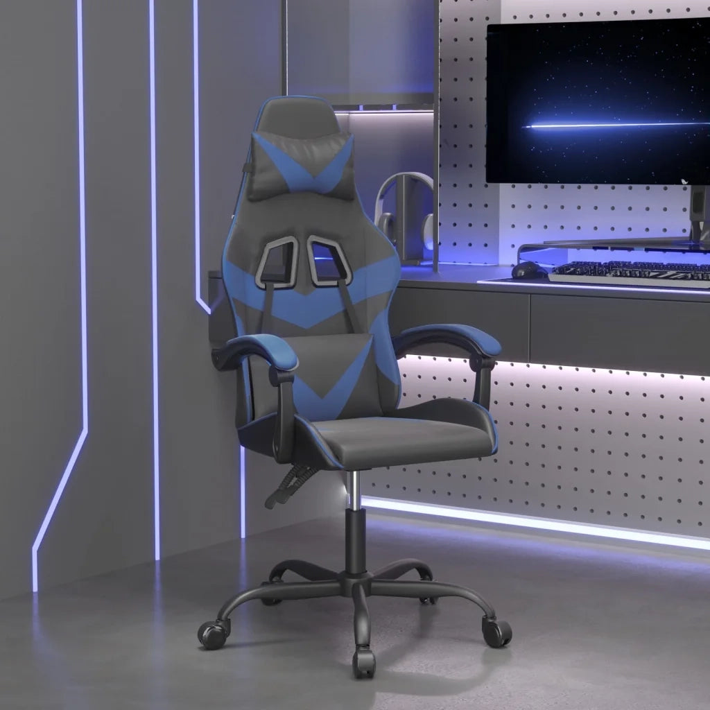 Sedia da Gaming Nera e Blu in Similpelle 3143842