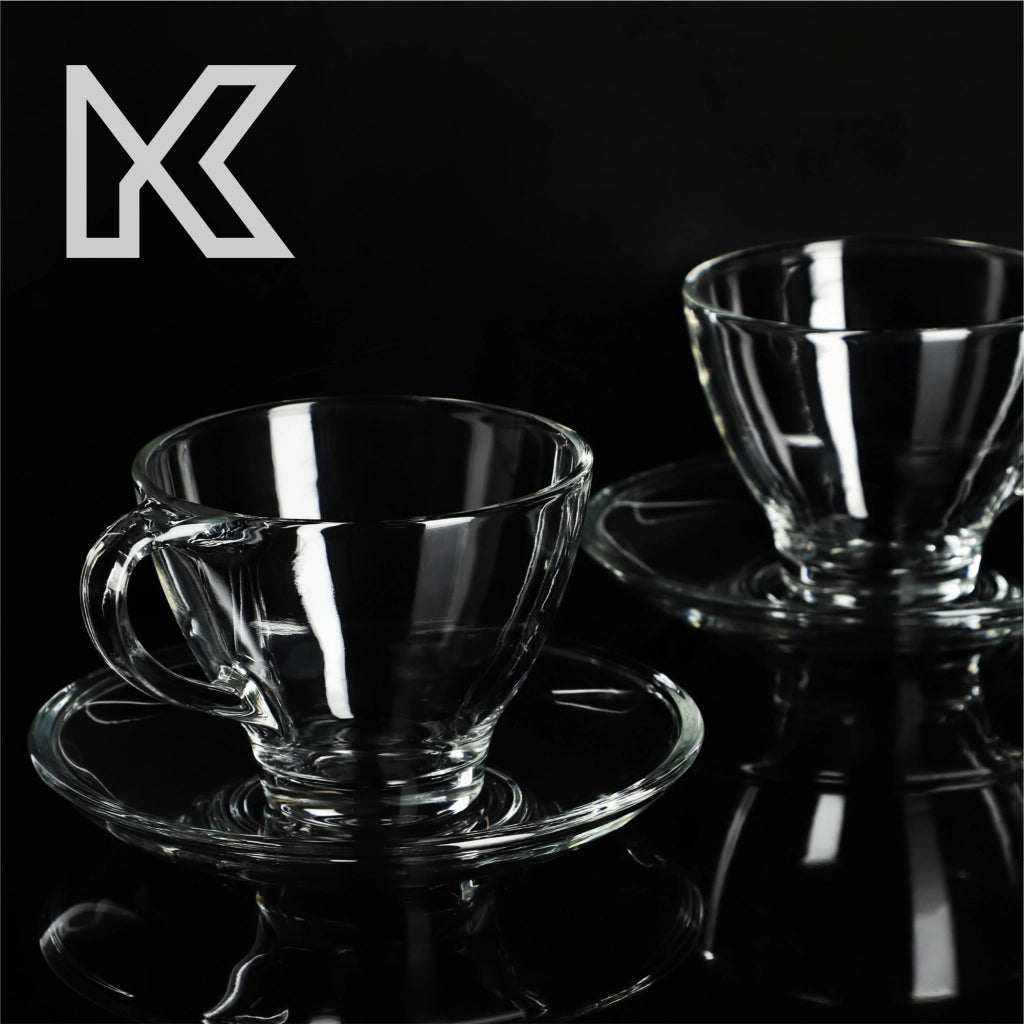 Set di 4 tazze e piattini da caffè/tè KADAX da 200 ml