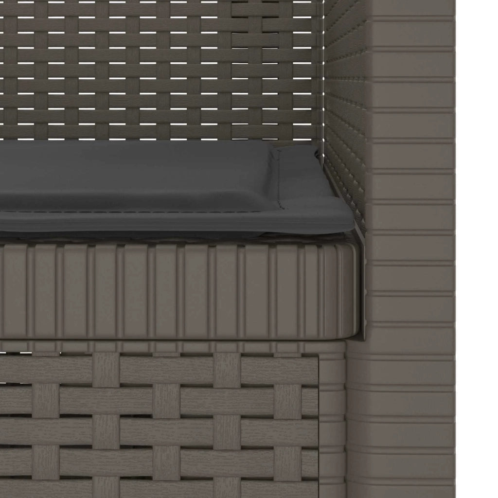 Poltrona a 1 Posto con Cuscino Aspetto Rattan PP Grigio Chiaro 8011865