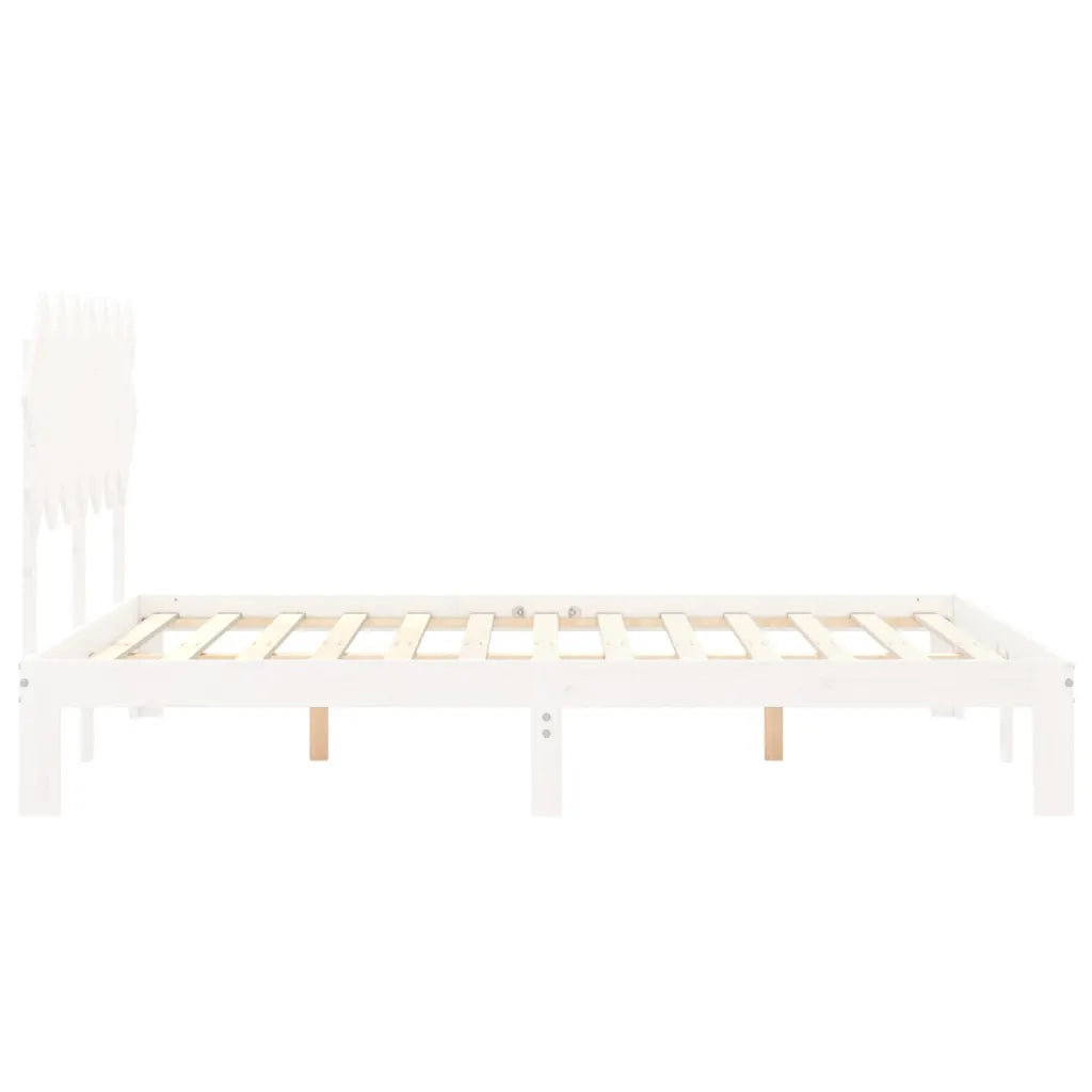 Letto senza Materasso-Struttura Letto Bianco 140x190 cm Legno Massello di Pino 244480