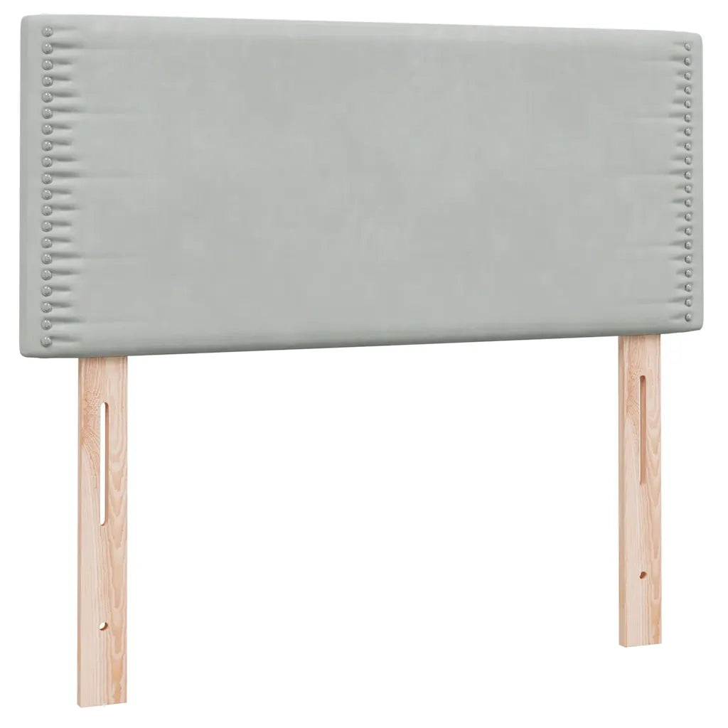 Giroletto a Molle con Materasso Grigio Chiaro 80x210 cm Velluto 3318009