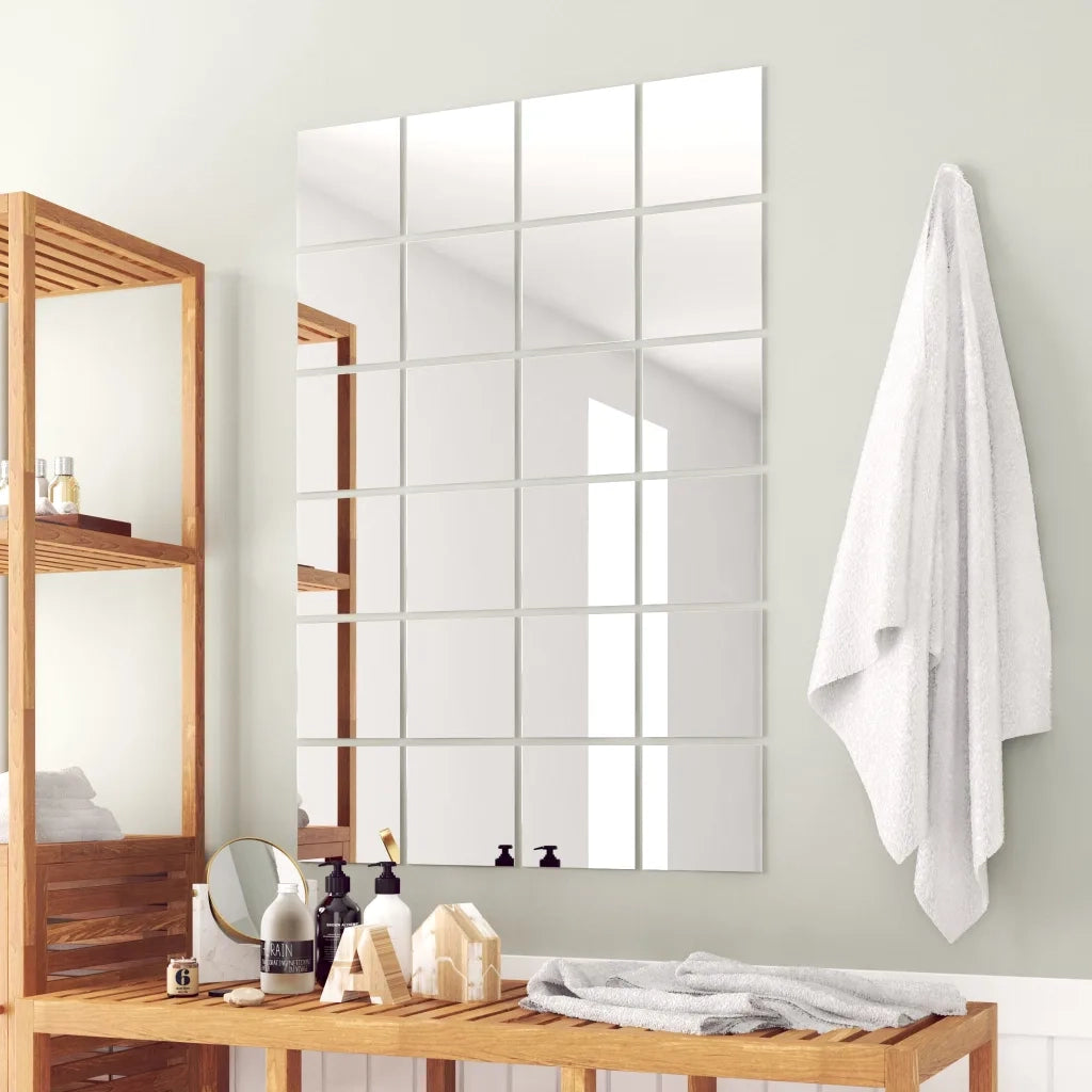 Piastrelle a Specchio 48 pz-Specchio decorativo Quadrate in Vetro