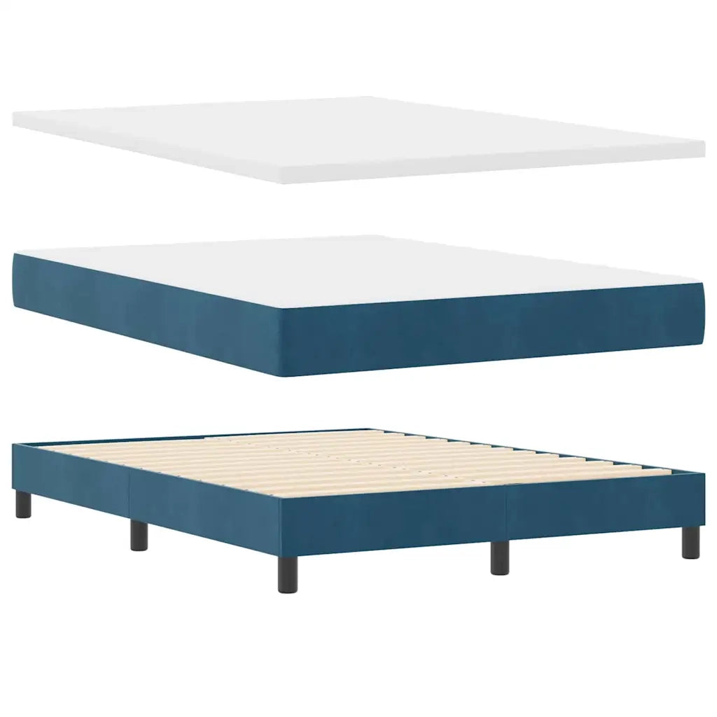 Letto a molle con materasso Blu Scuro 160 x 200 cm Velluto 3339186
