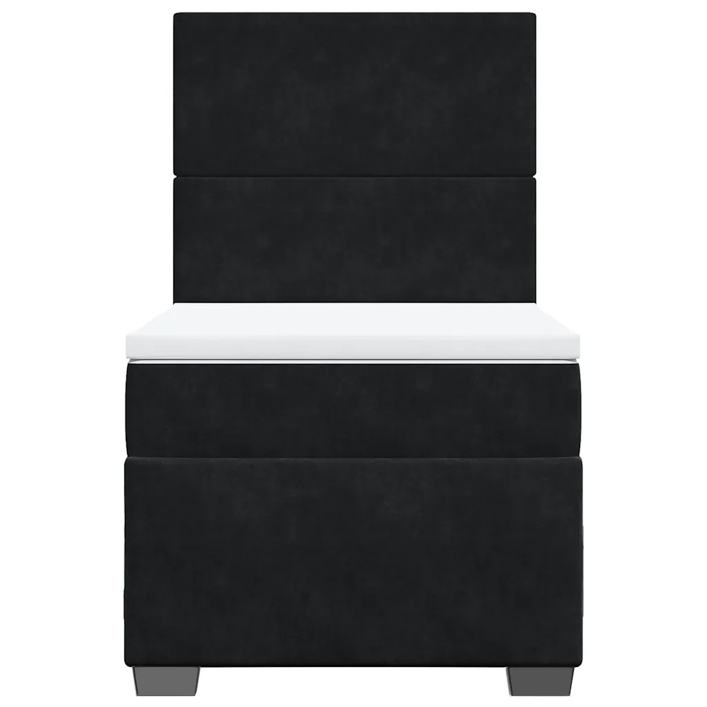 Giroletto a Molle con Materasso Nero 100x200 cm in Velluto