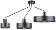 Plafoniera loft nera Jumbo a braccio 3 luci E27 Sigma