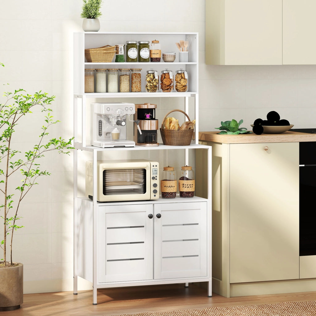 Mobile da Cucina con Presa di Corrente ¨C Xylo ¨C 2 Porte USB 2 Ante Scomparti Bianco