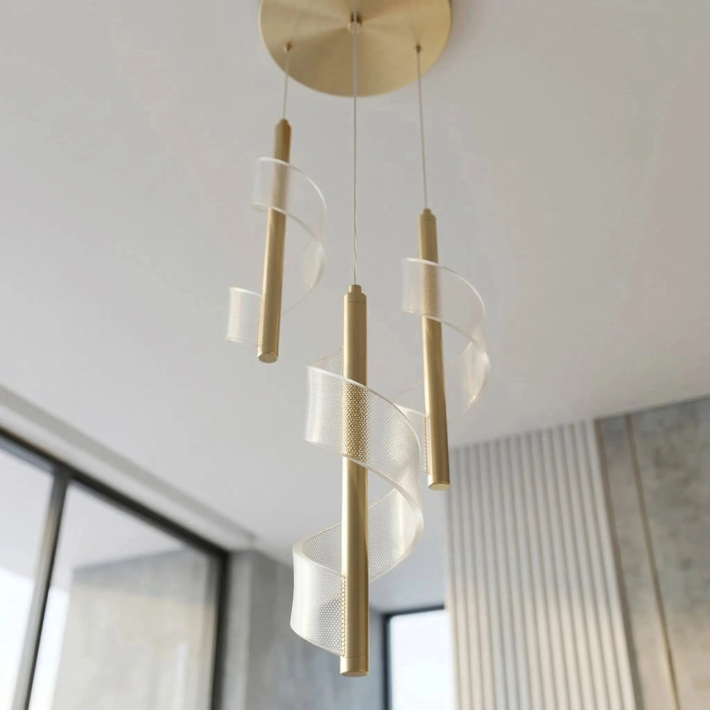 Lampada Led A Sospensione Da Soffitto G178-3cp Gold