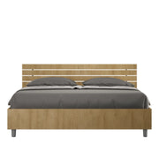 BS COM Letto matrimoniale con rete 160x200 testata inclinata con doghe quercia