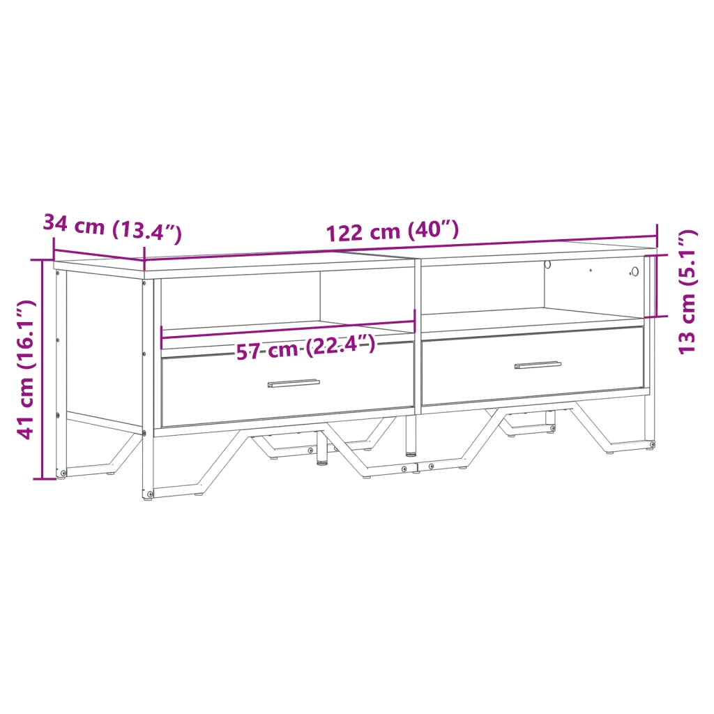 Mobile TV | Armadietto TV | Mobile Porta TV Rovere Marrone 122x34x41cm in Legno Multistrato