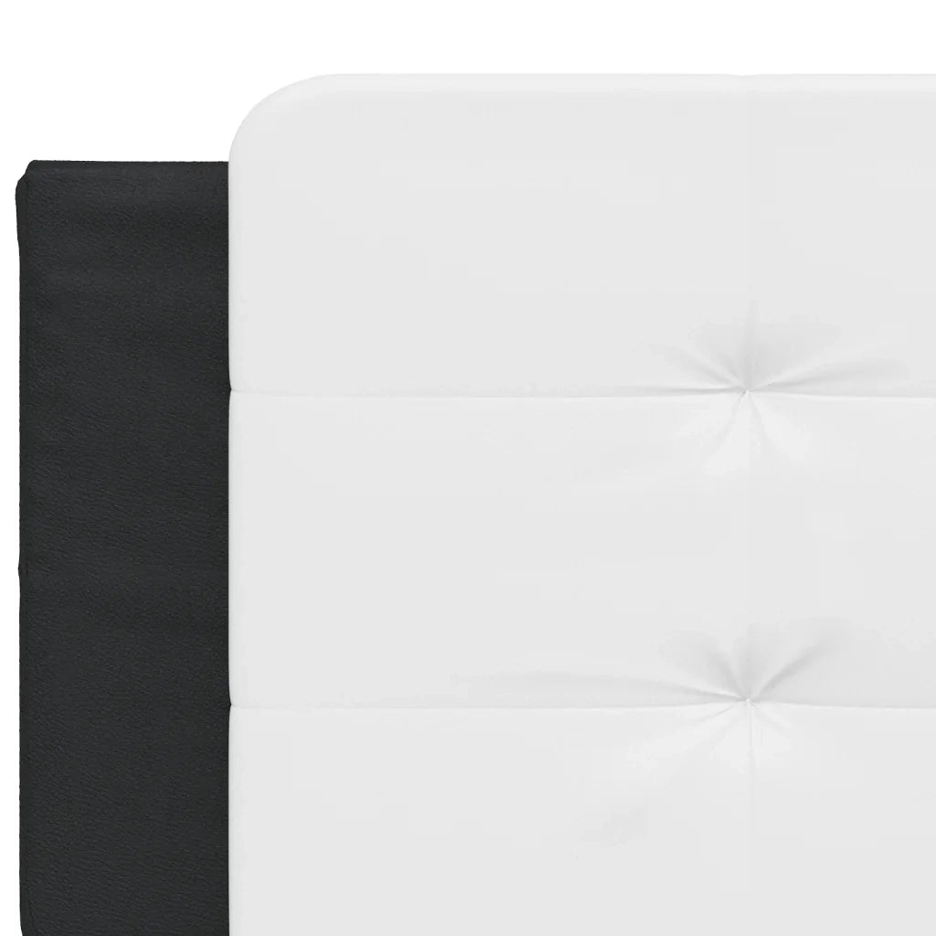 Letto con Materasso Zadar Nero e Bianco 200x200cm in Similpelle